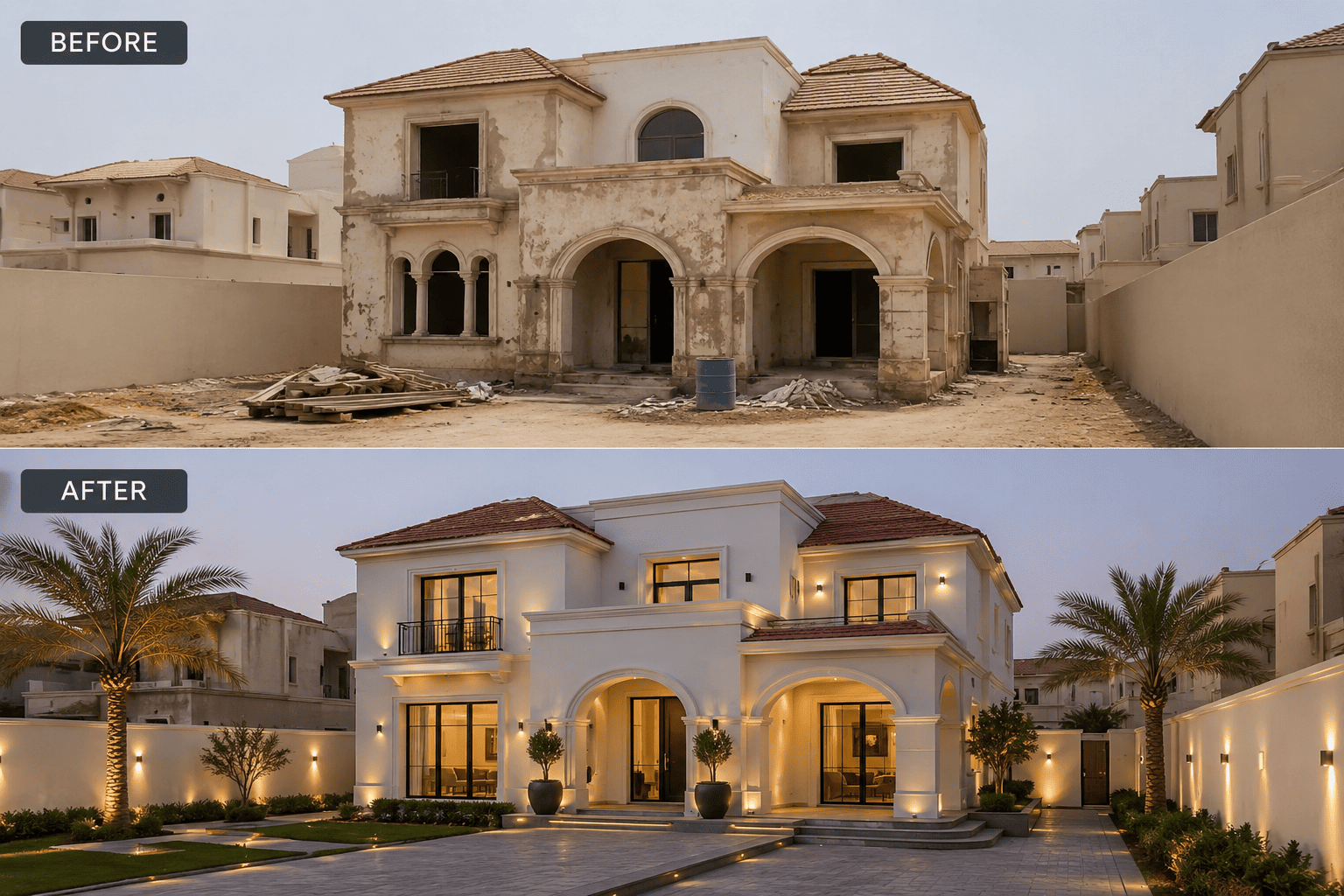 Villa renovation before Dubai